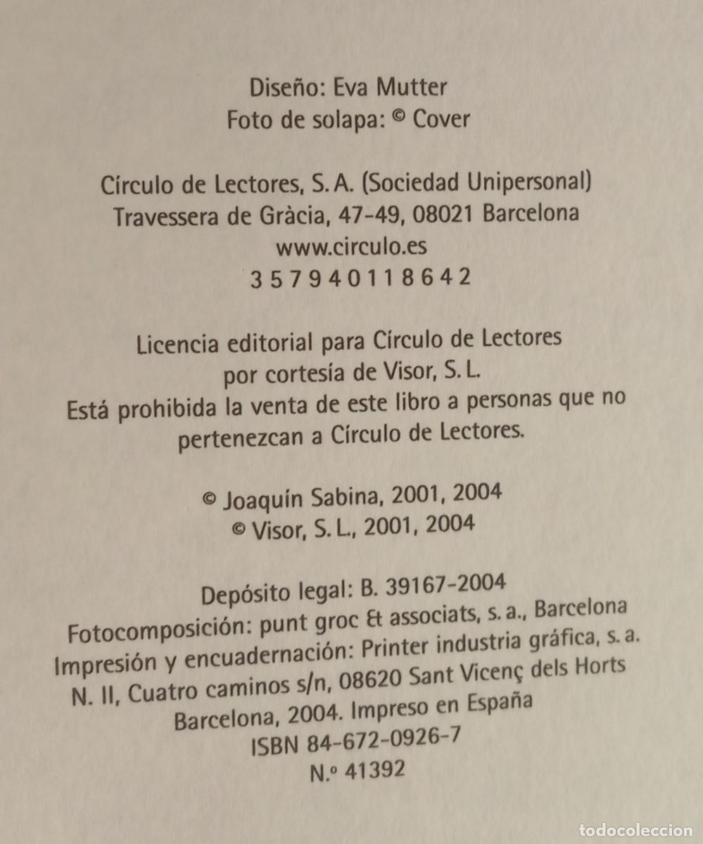 Libros de segunda mano: Ciento volando de catorce - Joaqu&iacute;n Sabina - Foto 3
