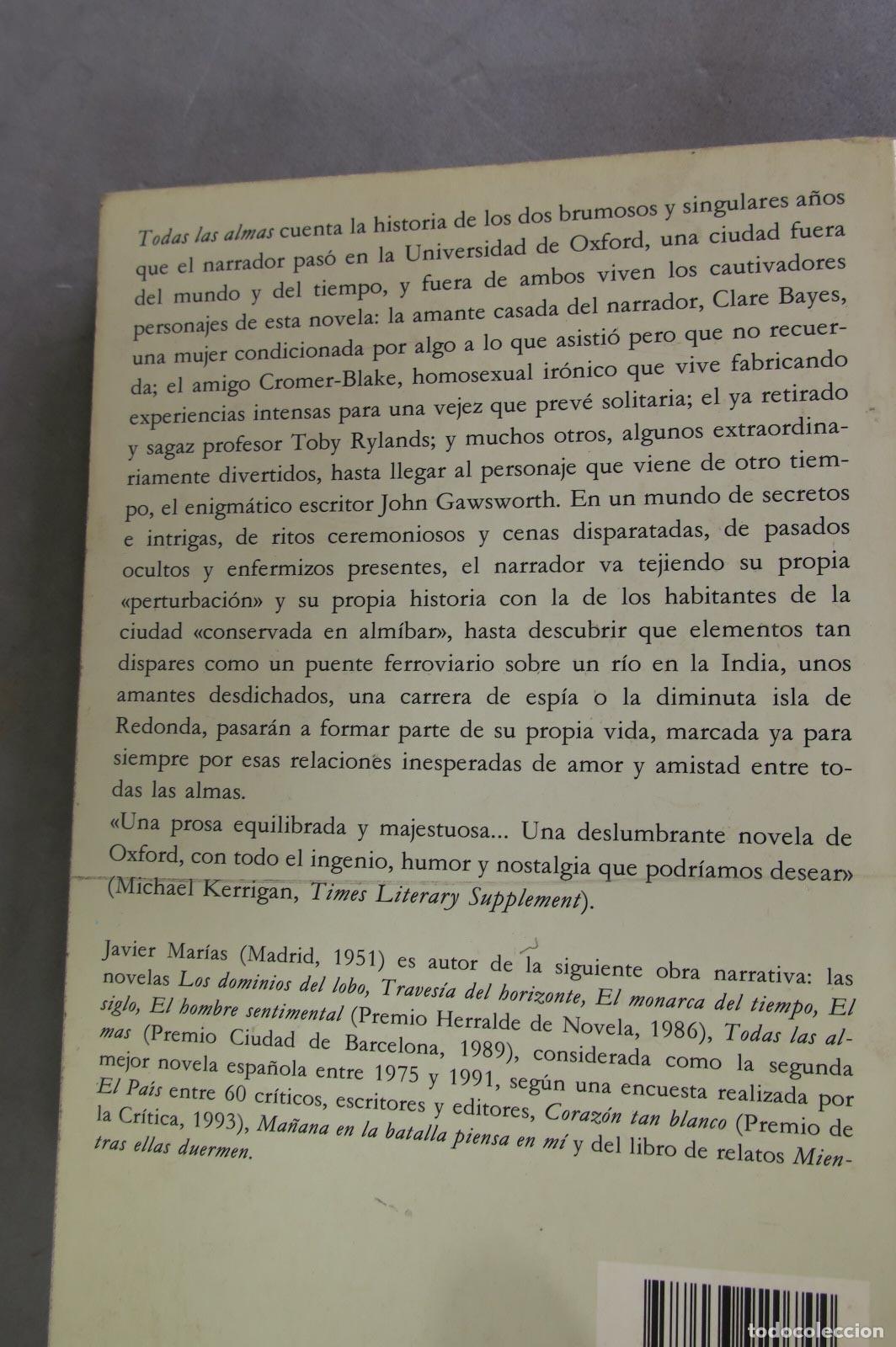 Libros de segunda mano: Todas las almas. Javier Mar&iacute;as - Foto 3