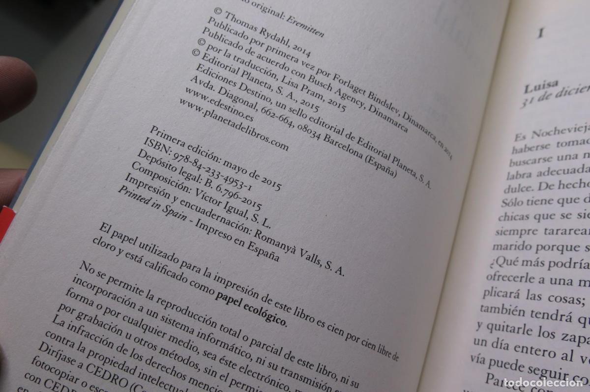 Libros de segunda mano: EL ERMITA&Ntilde;O. THOMAS RYDAHL - Foto 2