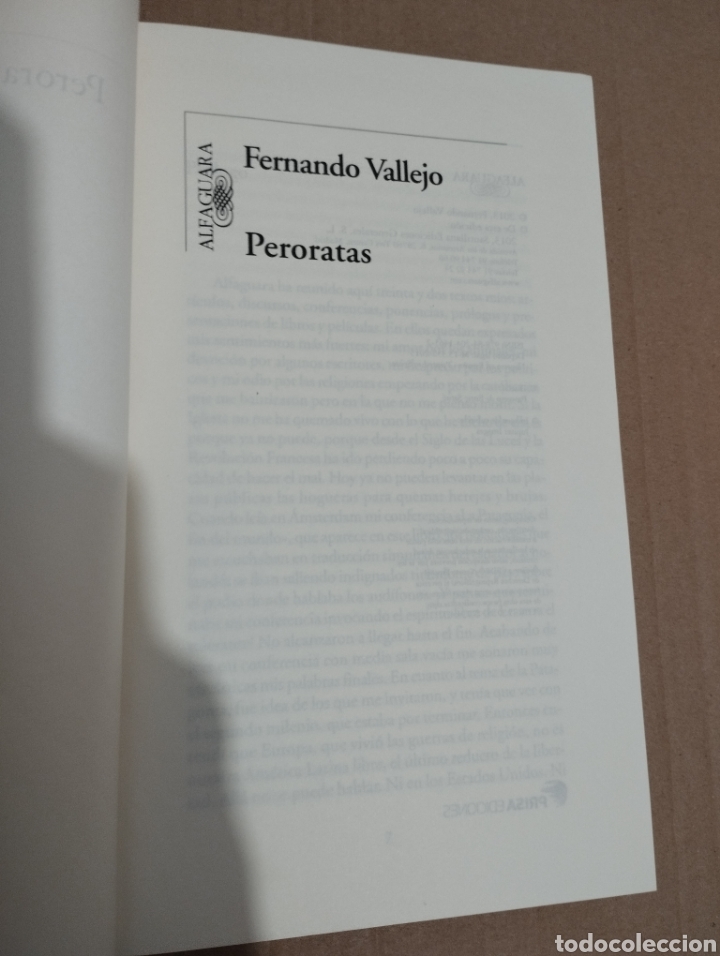 Libros de segunda mano: PERORATAS (FERNANDO VALLEJO) - Foto 2