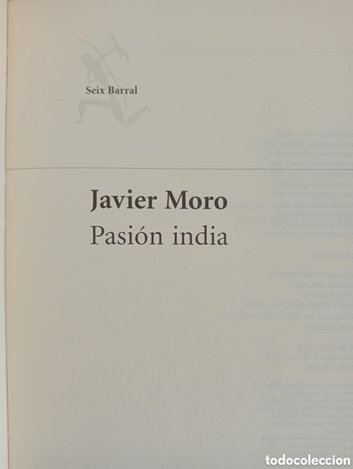 Libros de segunda mano: Pasi&oacute;n India / Javier Moro. - Foto 2