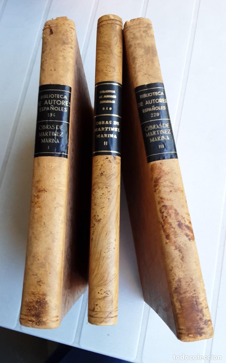 Libros de segunda mano: Obras de Mart&iacute;nez Marina I, II y III. Biblioteca de autores espa&ntilde;oles nrs. 194, 219 y 220