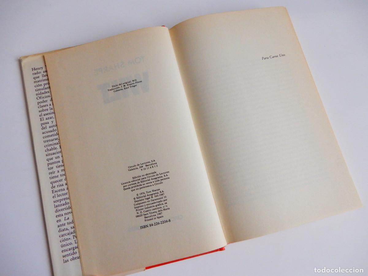 Libros de segunda mano: WILT - TOM SHARPE - C&Iacute;RCULO DE LECTORES, 1987 - Foto 2