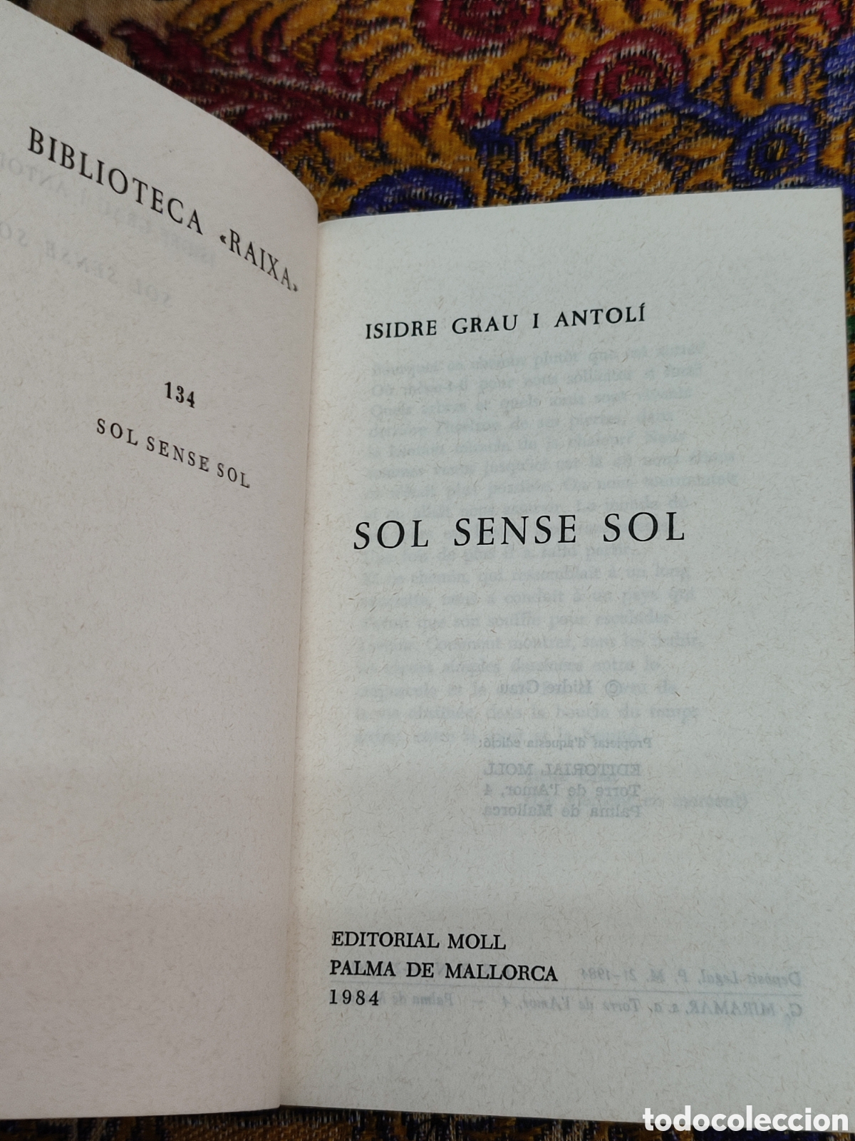 Libros de segunda mano: Sol sense sol Isidre Grau - Foto 3