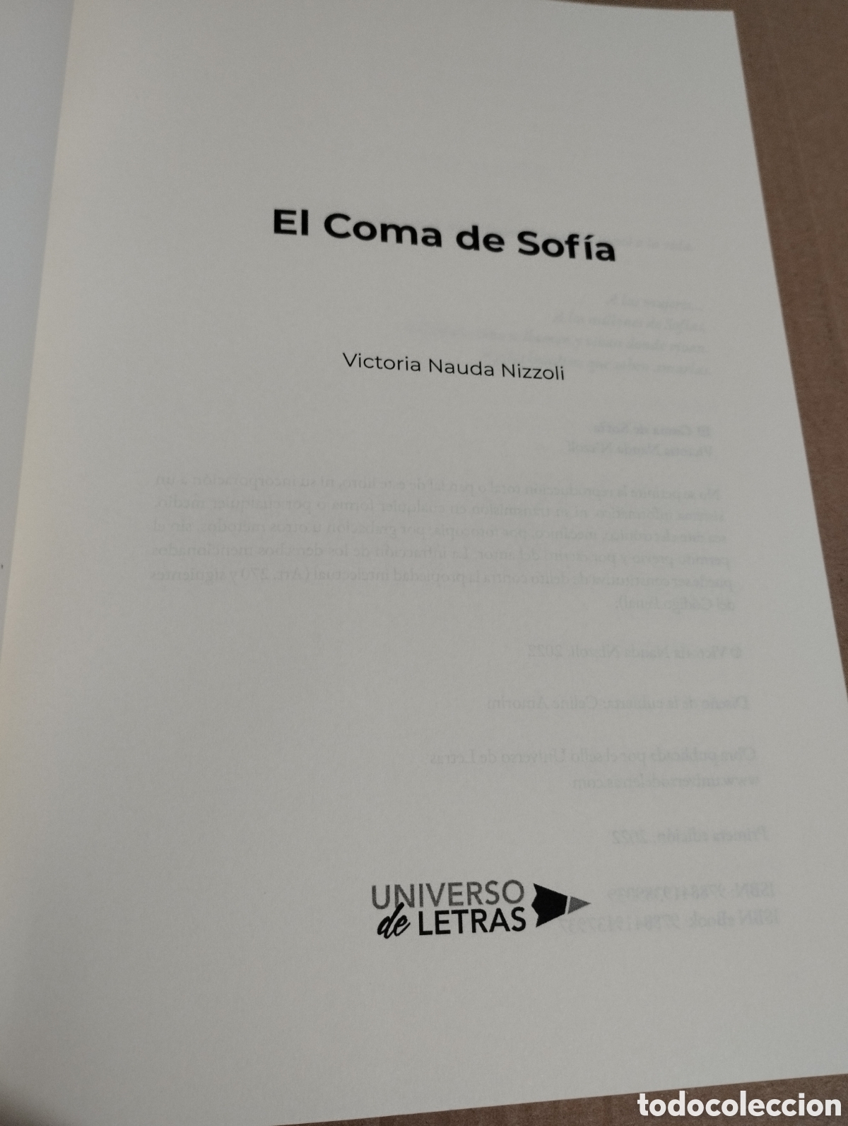 Libros de segunda mano: EL COMA DE SOF&Iacute;A (VICTORIA NAUDA NIZZOLI) - Foto 2