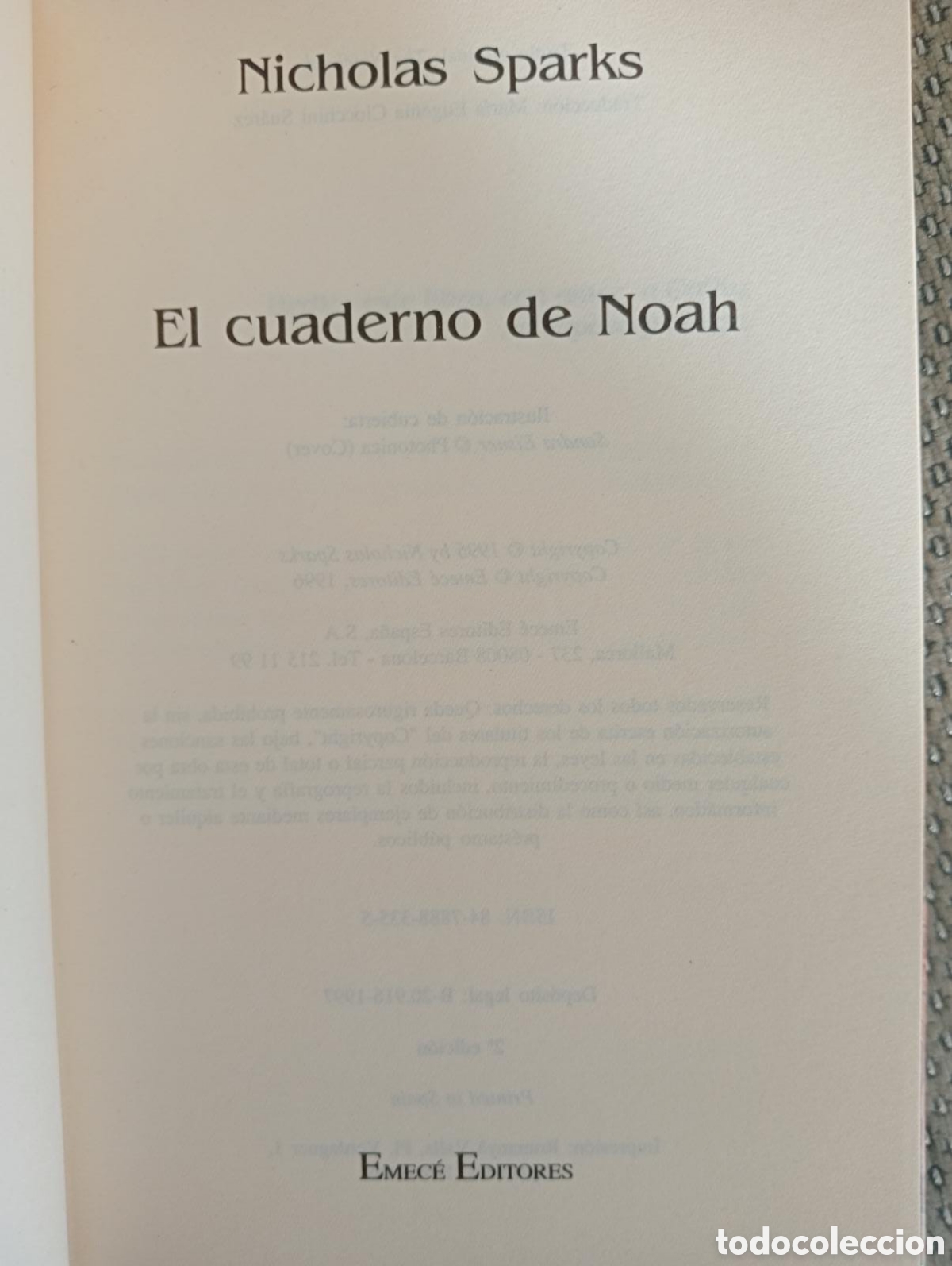 Libros de segunda mano: El cuaderno de Noah / Nicholas Sparks - Foto 2