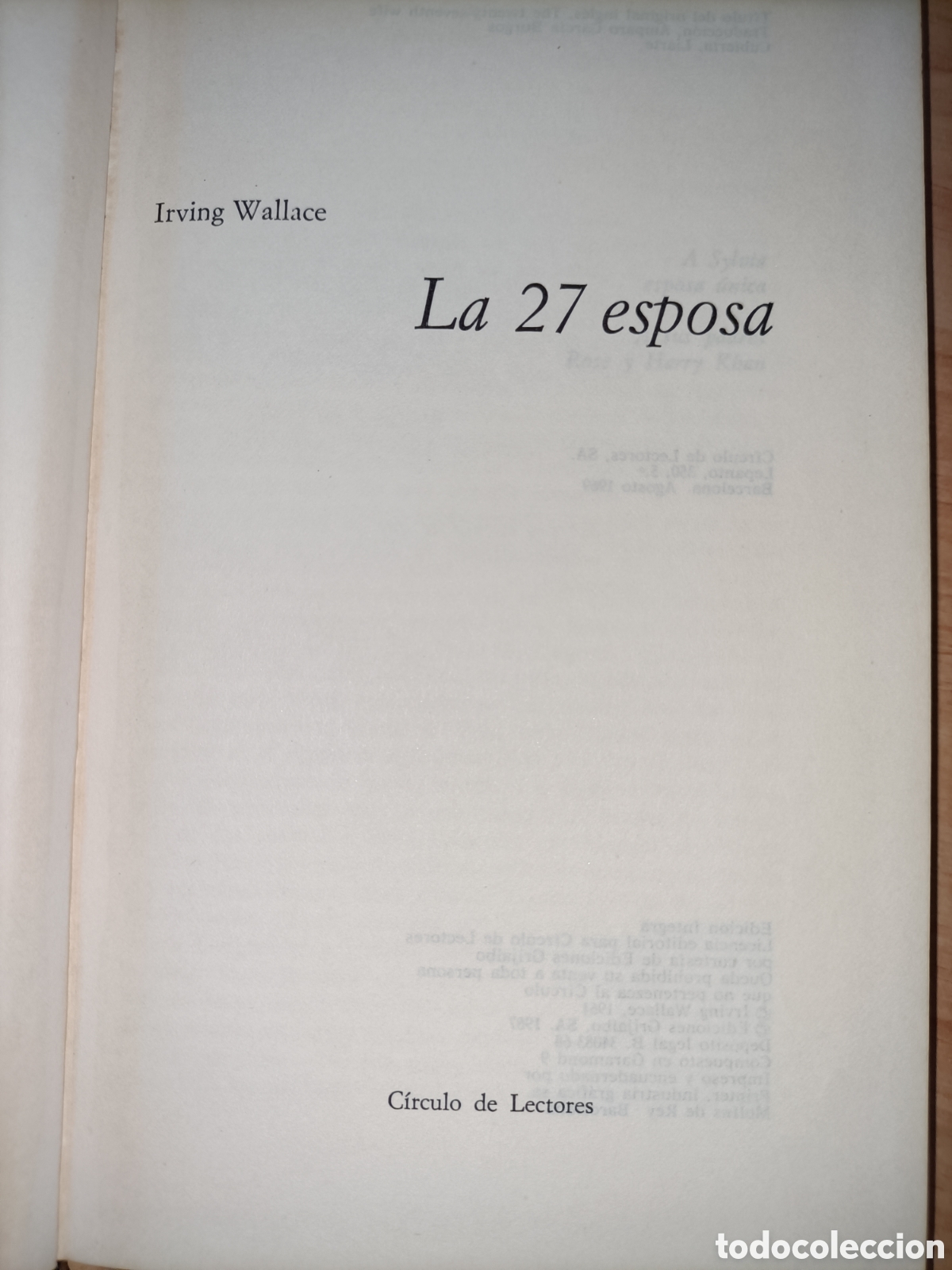 Libros de segunda mano: La 27 esposa. Irving Wallace - Foto 2