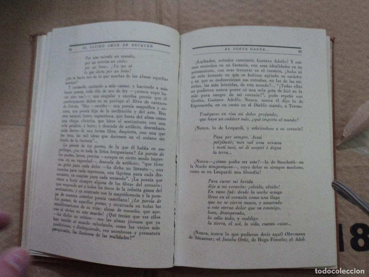 Libros de segunda mano: El &uacute;ltimo amor de B&eacute;cquer - Adolfo de Sandoval - 1941 - Foto 3