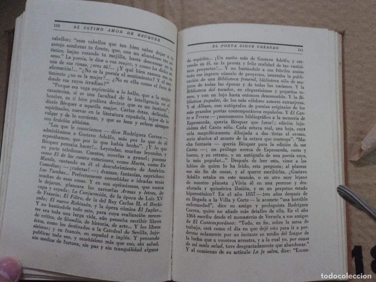Libros de segunda mano: El &uacute;ltimo amor de B&eacute;cquer - Adolfo de Sandoval - 1941 - Foto 4