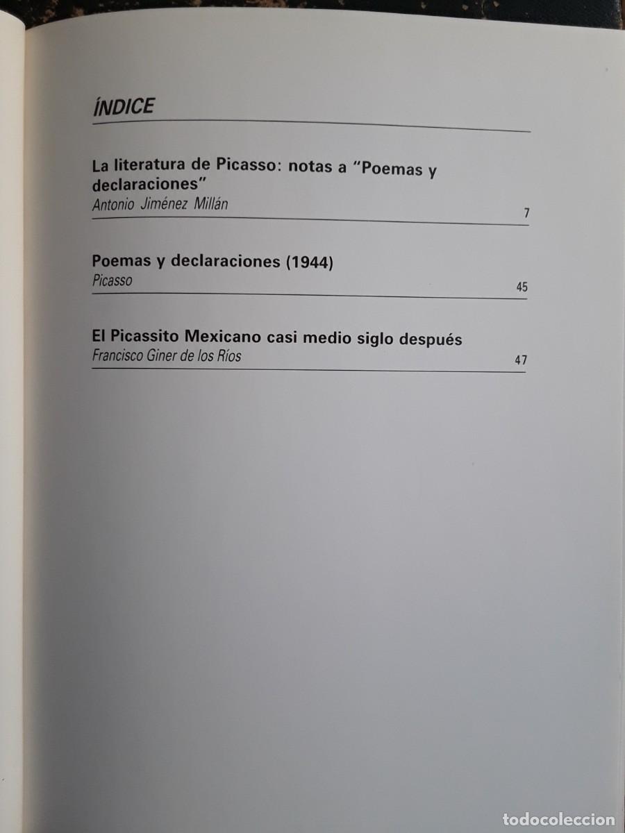 Libros de segunda mano: PICASSO. POEMAS Y DECLARACIONES. - Foto 2
