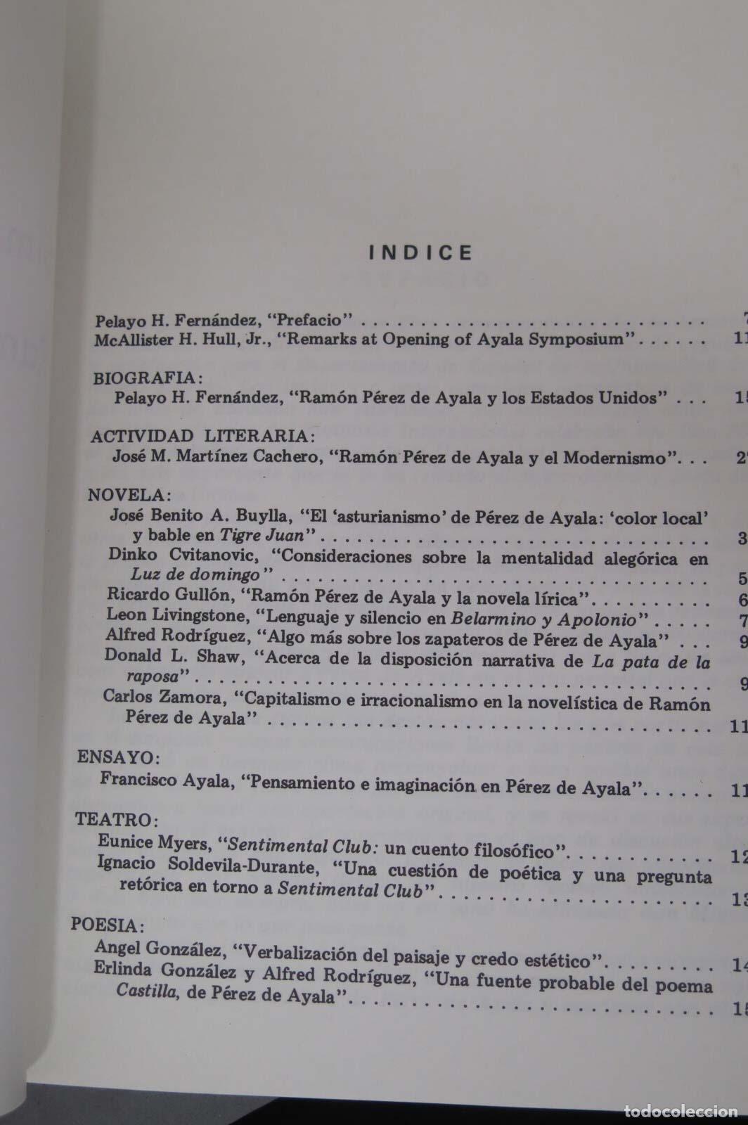 Libros de segunda mano: SIMPOSIO INTERNACIONAL RAMON PEREZ DE AYALA - Foto 2