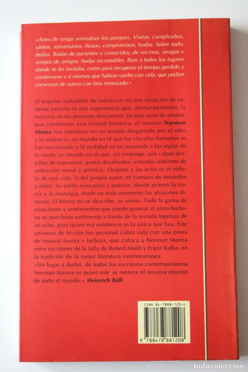 Libros de segunda mano: Norman Manea - Octubre a las ocho - Emec&eacute; - Foto 3