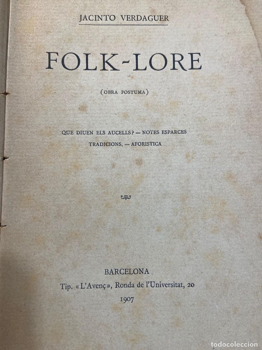Libros de segunda mano: Folk-lore - Jacinto Verdaguer - Foto 4