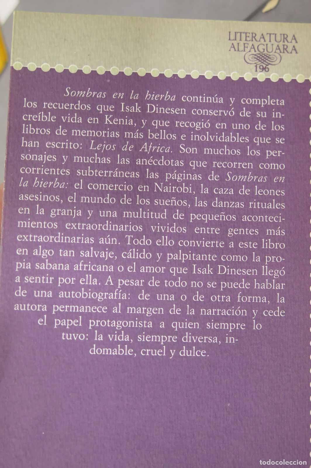 Libros de segunda mano: SOMBRAS EN LA HIERBA. DINESEN - Foto 2