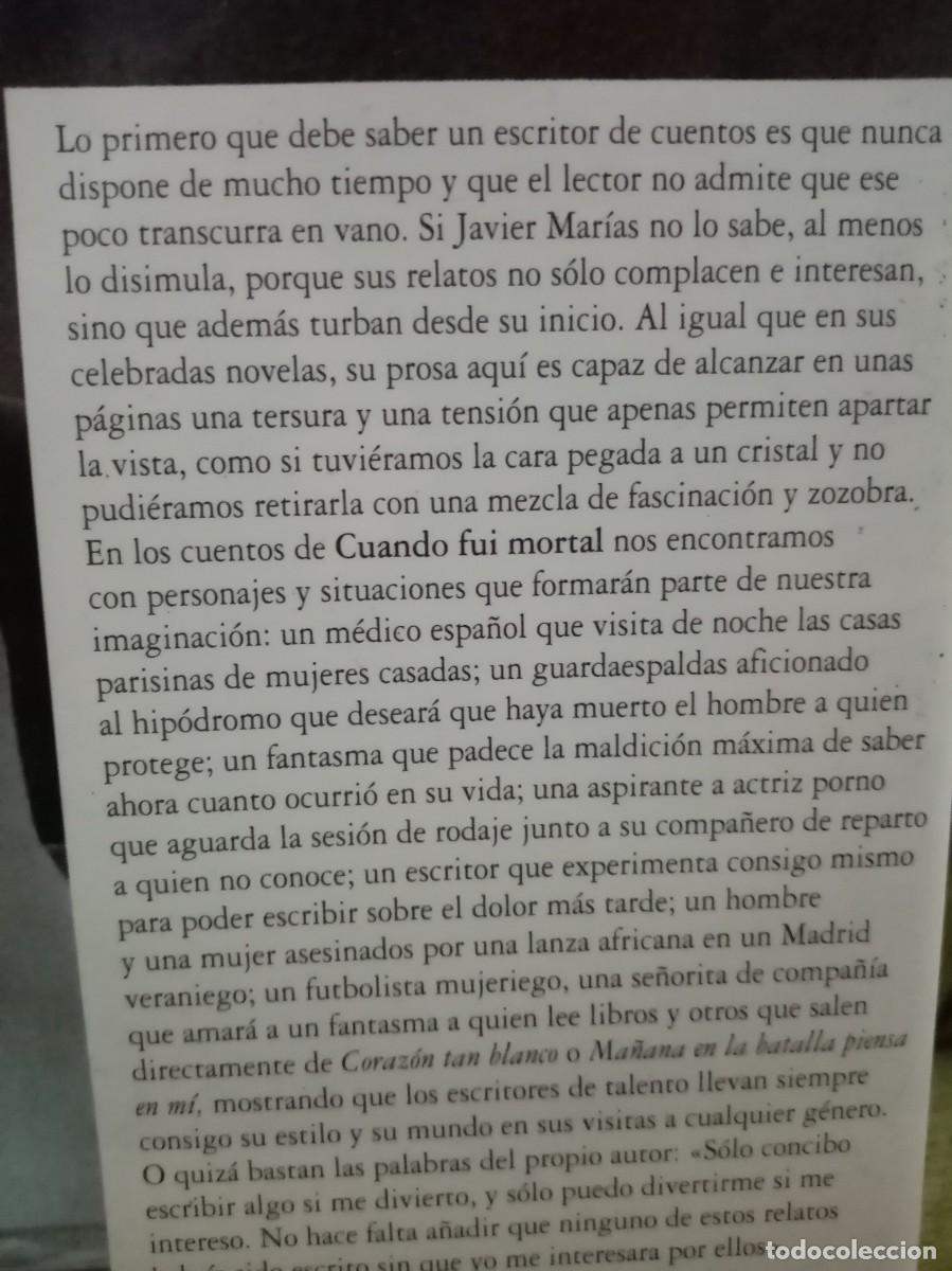Libros de segunda mano: Cuando fui mortal Javier Mar&iacute;as - Foto 4