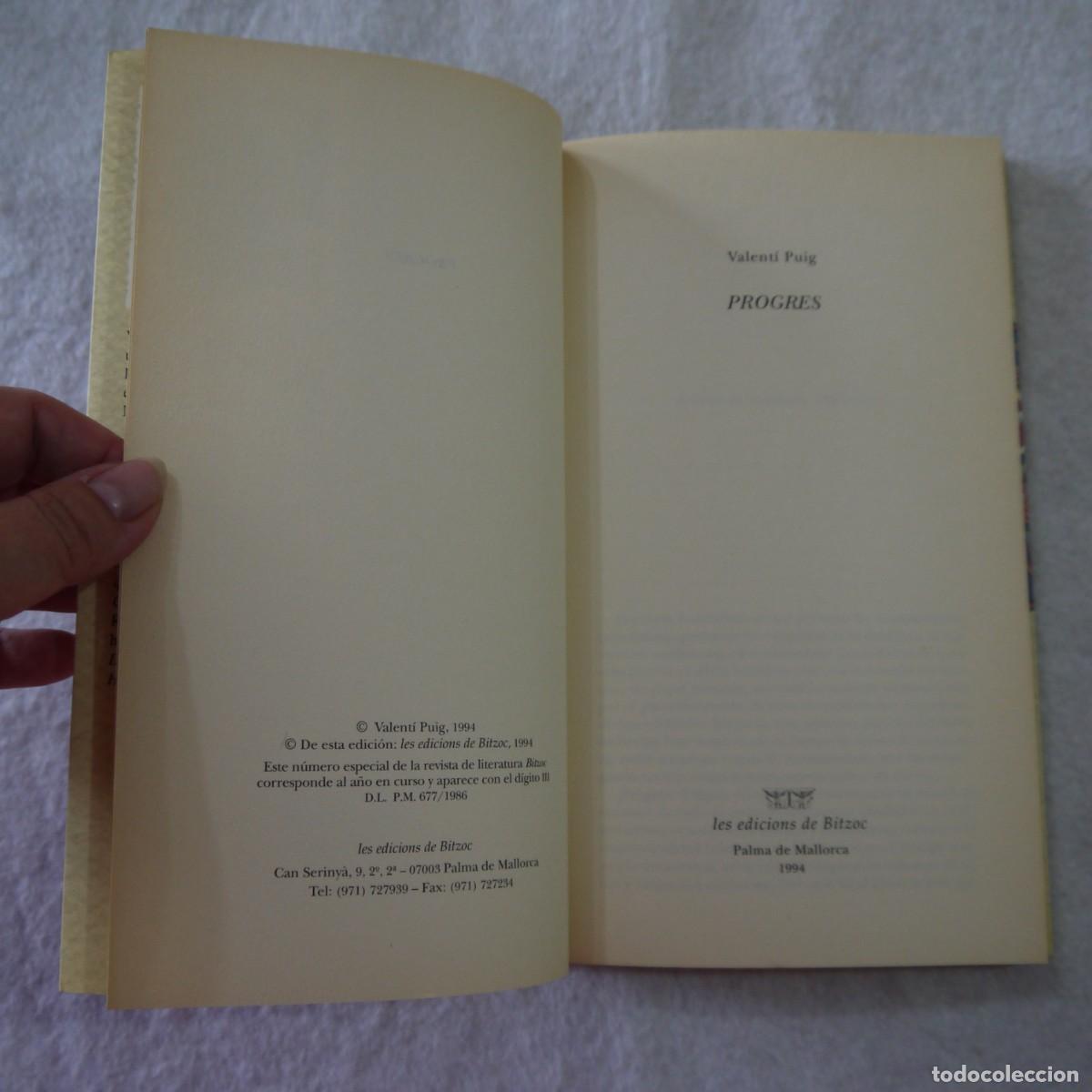 Libros de segunda mano: PROGRES - VALENT&Iacute; PUIG - EDICIONS BITZOC - 1994 - Foto 3