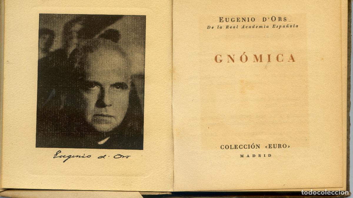 Libros de segunda mano: D&rsquo;ORS, Eugenio: Gn&oacute;mica - Foto 2