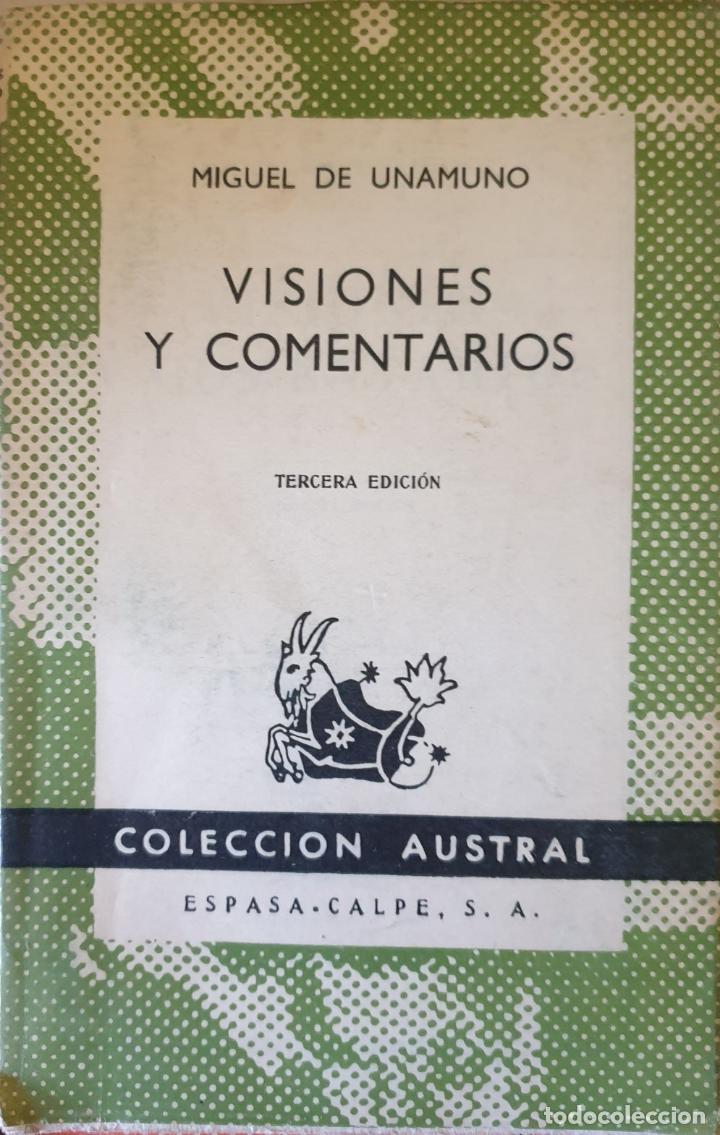 Libros de segunda mano: VISIONES Y COMENTARIOS. - UNAMUNO, Miguel de. - Foto 1