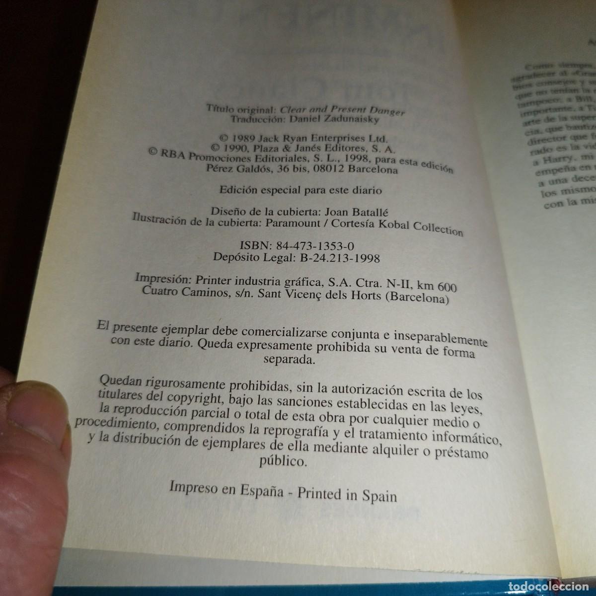 Libros de segunda mano: PELIGRO INMINENTE / TOM CLANCY / CONS282 / GRANDES EXITOS - Foto 7