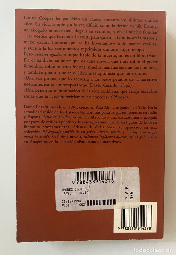 Libros de segunda mano: Amores iguales - LEAVITT, David - Foto 2