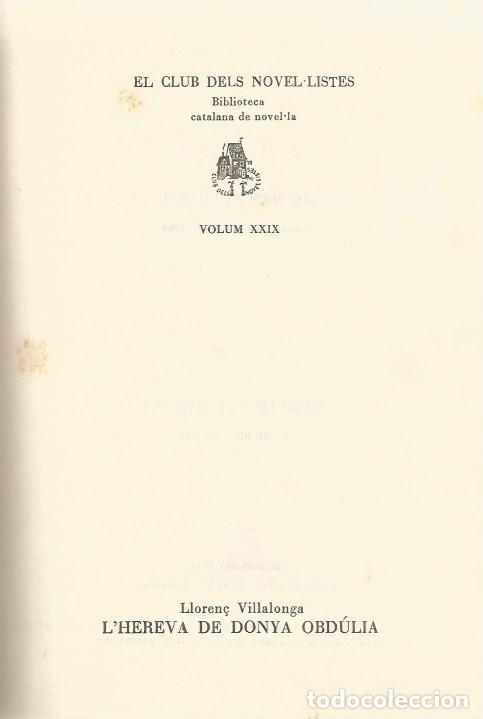 Libros de segunda mano: LHEREVA DE DONYA OBDULIA-LLOREN&Ccedil; VILALLONGA - Foto 4