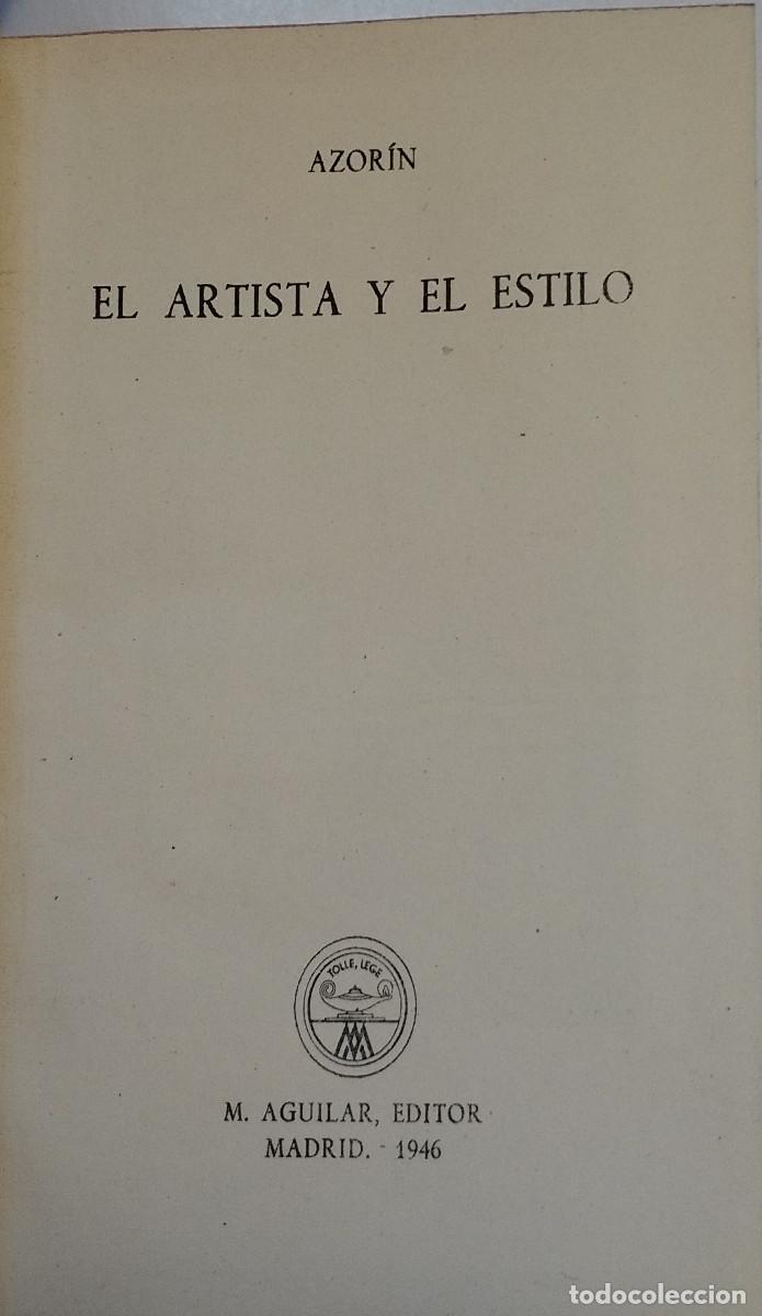 Libros de segunda mano: El artista y el estilo - AZOR&Iacute;N - Foto 1