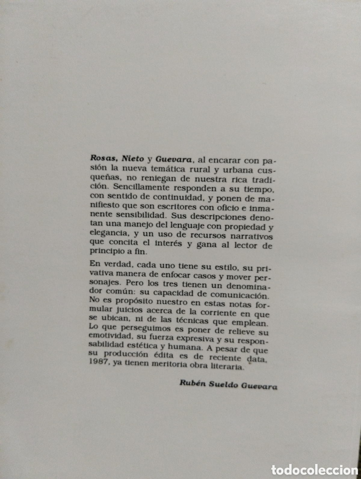 Libros de segunda mano: Fuego del Sur : Narradores Cusque&ntilde;os - Foto 3
