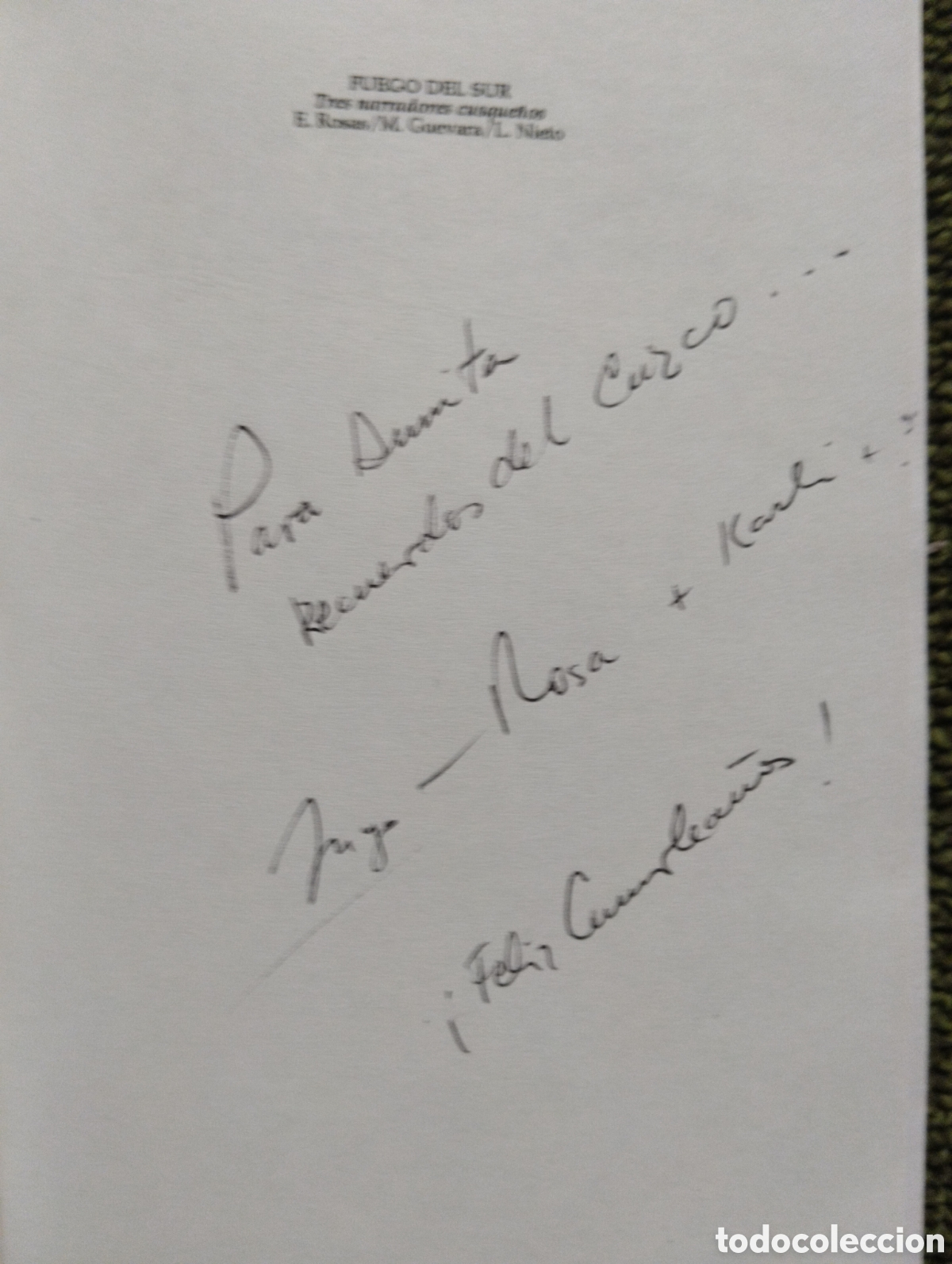 Libros de segunda mano: Fuego del Sur : Narradores Cusque&ntilde;os - Foto 2