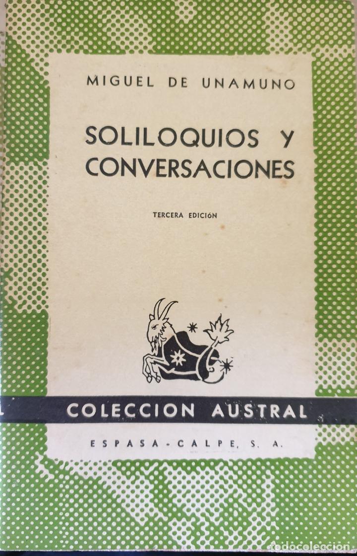 Libros de segunda mano: SOLILOQUIOS Y CONVERSACIONES. - UNAMUNO, Miguel de. - Foto 1