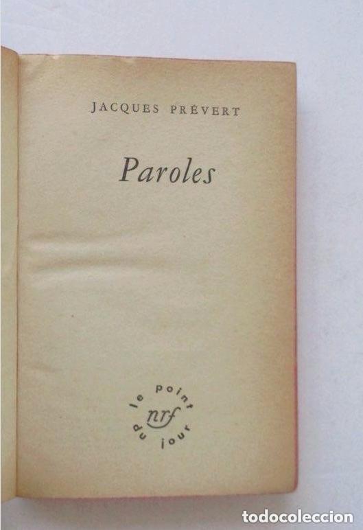 Libros de segunda mano: PAROLES - JACQUES PREVERT - Foto 2