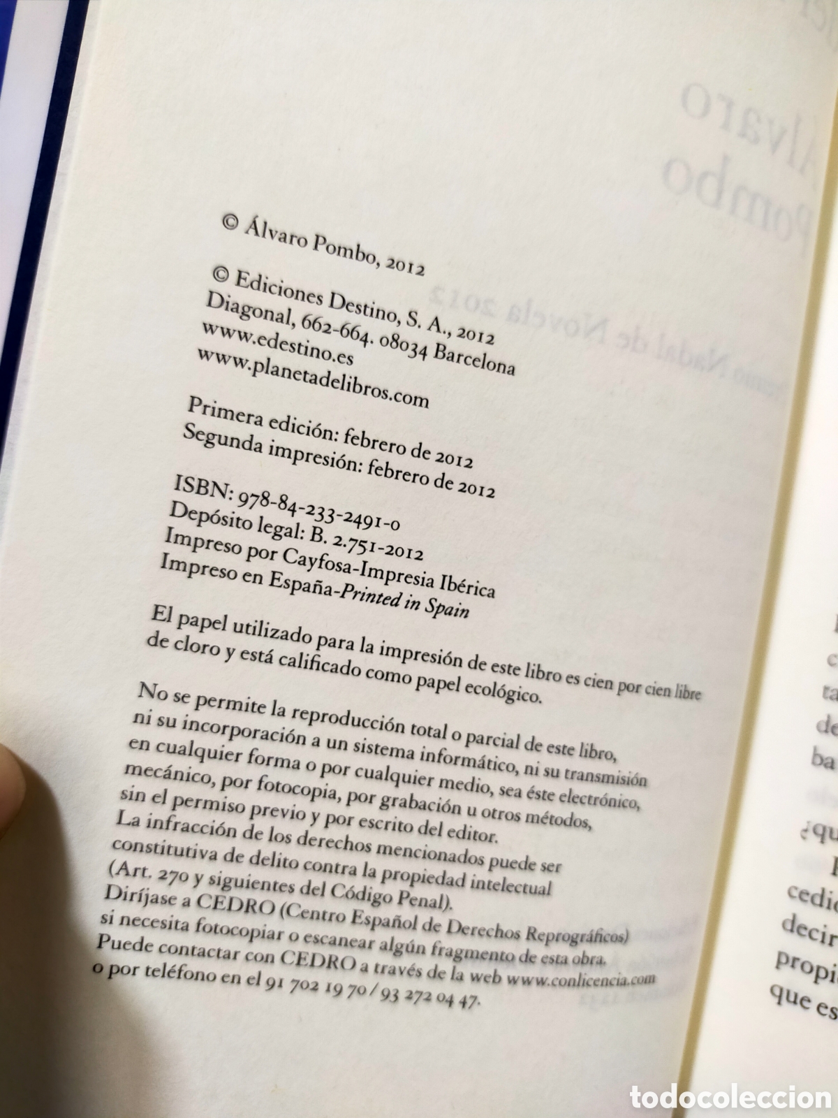Libros de segunda mano: EL TEMBLOR DEL H&Eacute;ROE - &Aacute;LVARO POMBO - Foto 5
