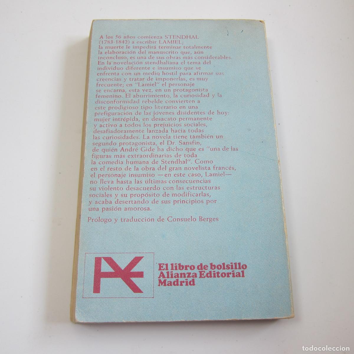Libros de segunda mano: LAMIEL - STENDHAL (ALIANZA) NOVELA - Foto 2