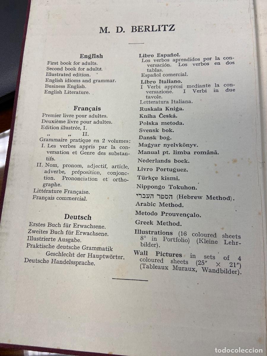 Libros de segunda mano: M. D. BERLITZ - SECOND BOOK ENGLISH PART - METHOD FOR TEACHING MODERN LANGUAGES - 1939 - Foto 2
