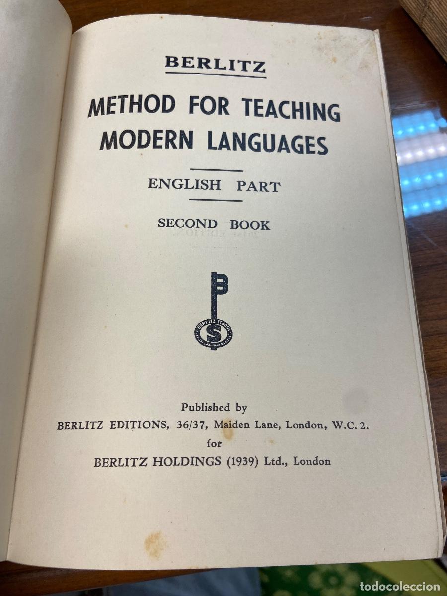 Libros de segunda mano: M. D. BERLITZ - SECOND BOOK ENGLISH PART - METHOD FOR TEACHING MODERN LANGUAGES - 1939 - Foto 3