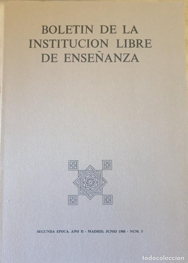 Second hand books: BOLETIN DE LA INSTITUCION LIBRE DE ENSE&Ntilde;ANZA. SEGUNDA EPOCA A&Ntilde;O II. NUM. 5. -