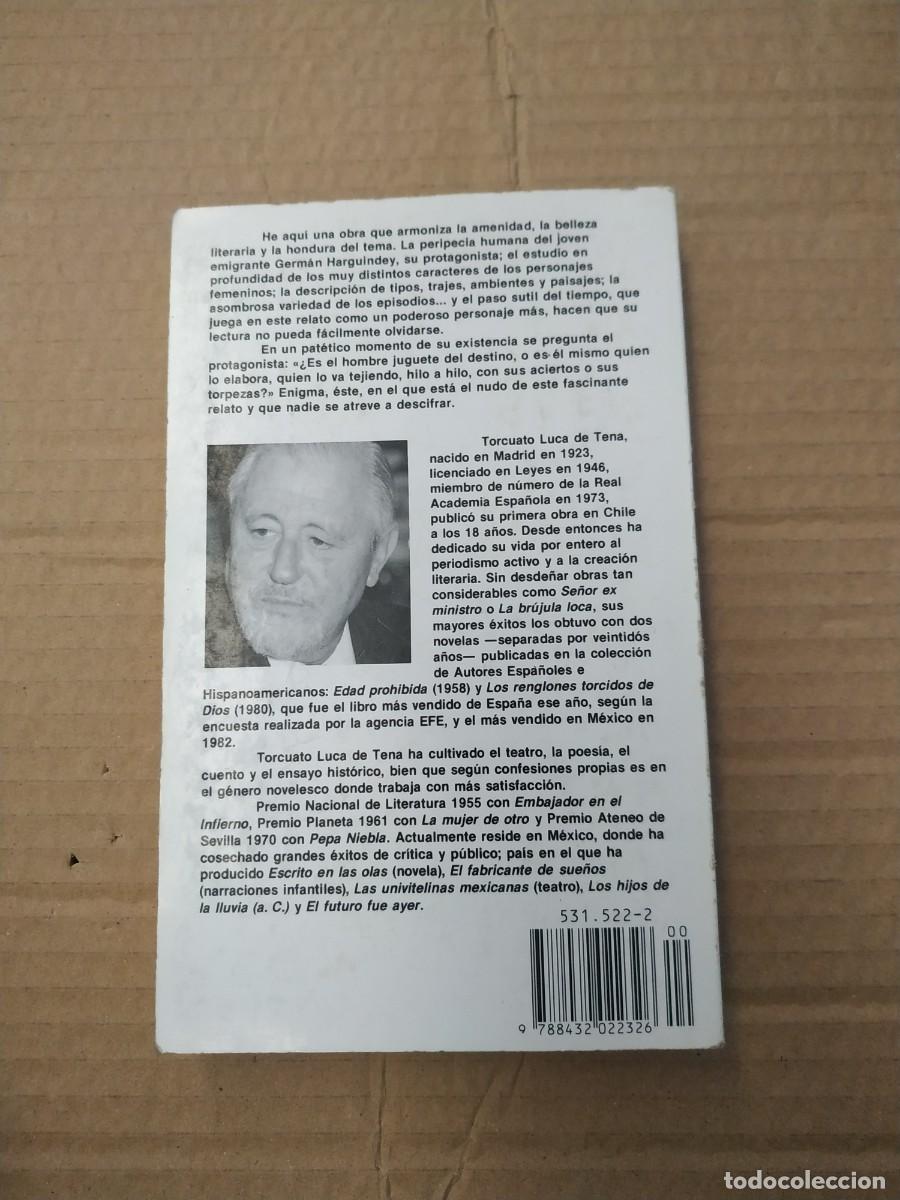 Libros de segunda mano: Escrito en las olas - Torcuato Luca de Tena - Foto 2
