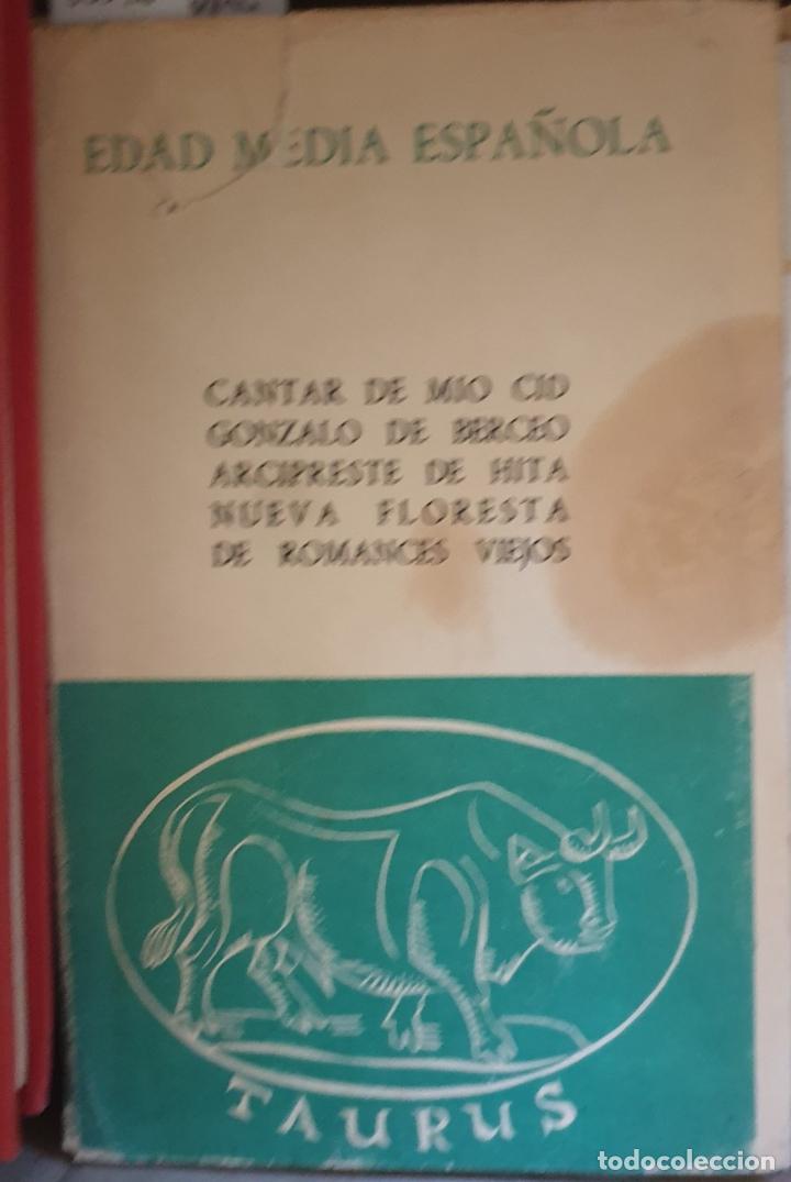Libros de segunda mano: EDAD MEDIA ESPA&Ntilde;OLA (TEXTOS ESCOGIDOS). POEMA DEL MIO CID. MILAGROS DE NUESTRA SE&Ntilde;ORA. LIBRO DE BUEN