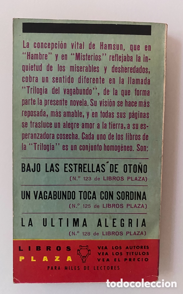Libros de segunda mano: La &uacute;ltima alegr&iacute;a - HAMSUN, Knut - Foto 2