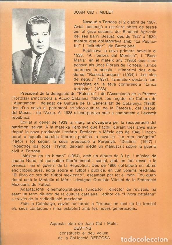 Libros de segunda mano: DESTINS - JOAN CID i MULET - Foto 2