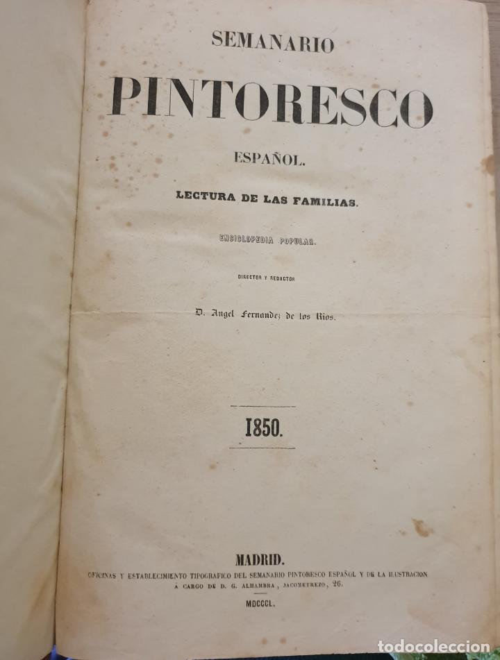 Libri di seconda mano: SEMANARIO PINTORESCO ESPA&Ntilde;OL (LECTURA DE LAS FAMILIAS) 1850. ENCICLOPEDIA POPULAR. - FERNANDEZ DE LO