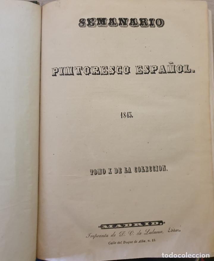 Libri di seconda mano: SEMANARIO PINTORESCO ESPA&Ntilde;OL 1845 (LECTURA DE LAS FAMILIAS). TOMO X DE LA COLECCI&Oacute;N. -