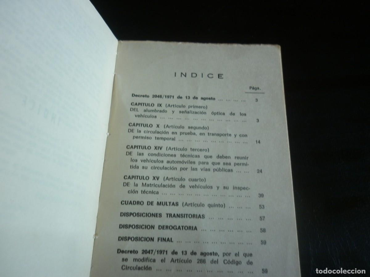 Libros de segunda mano: NUEVAS DISPOSICIONES DEL C&Oacute;DIGO DE LA CIRCULACI&Oacute;N - 1971 - Foto 3