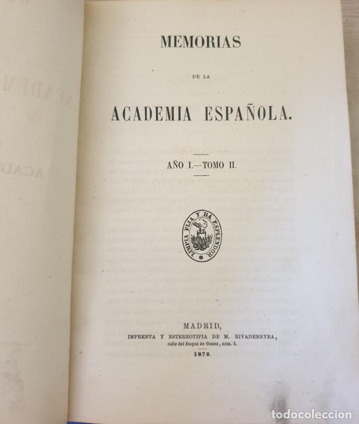Libri di seconda mano: MEMORIAS DE LA ACADEMIA ESPA&Ntilde;OLA. A&Ntilde;O I TOMO II. -