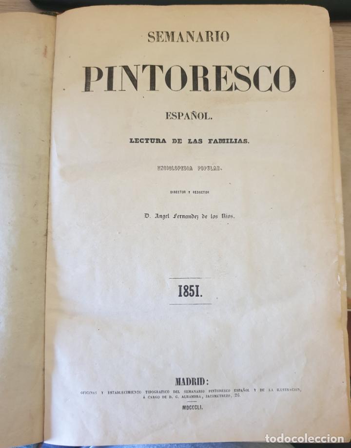 Libri di seconda mano: SEMANARIO PINTORESCO ESPA&Ntilde;OL (LECTURA DE LAS FAMILIAS). ENCICLOPEDIA POPULAR 1851. - FERNANDEZ DE LO