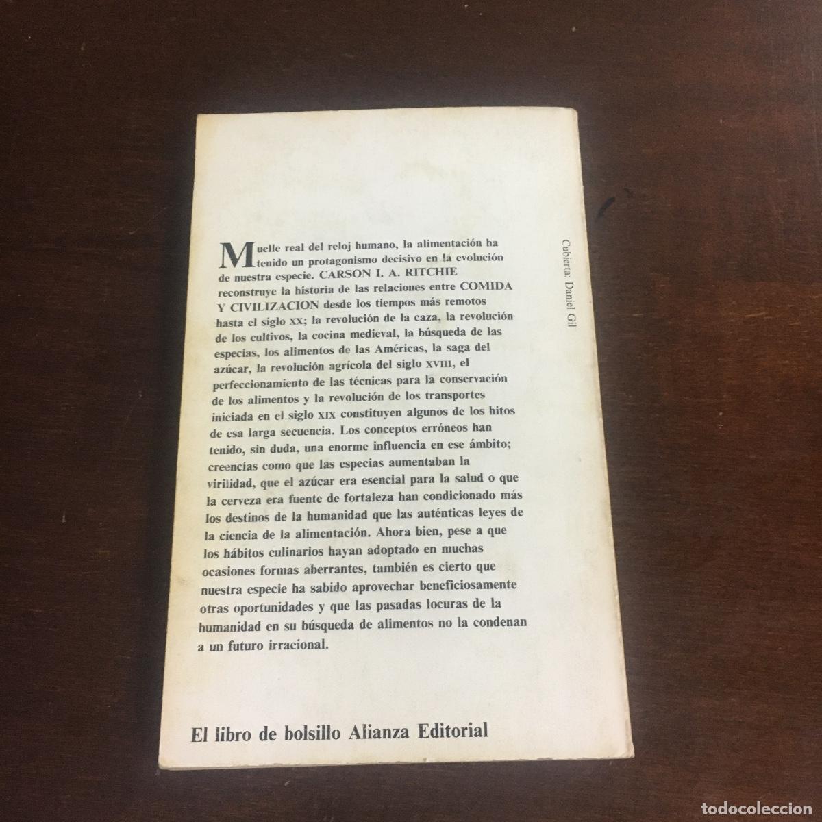 Libros de segunda mano: COMIDA Y CIVILIZACI&Oacute;N. - CARSON I. A. RITCHIE REF: 1083 - Foto 4