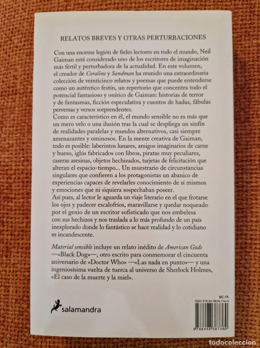 Libros de segunda mano: Neil Gaiman: Material sensible - Editorial Salamandra - Foto 2