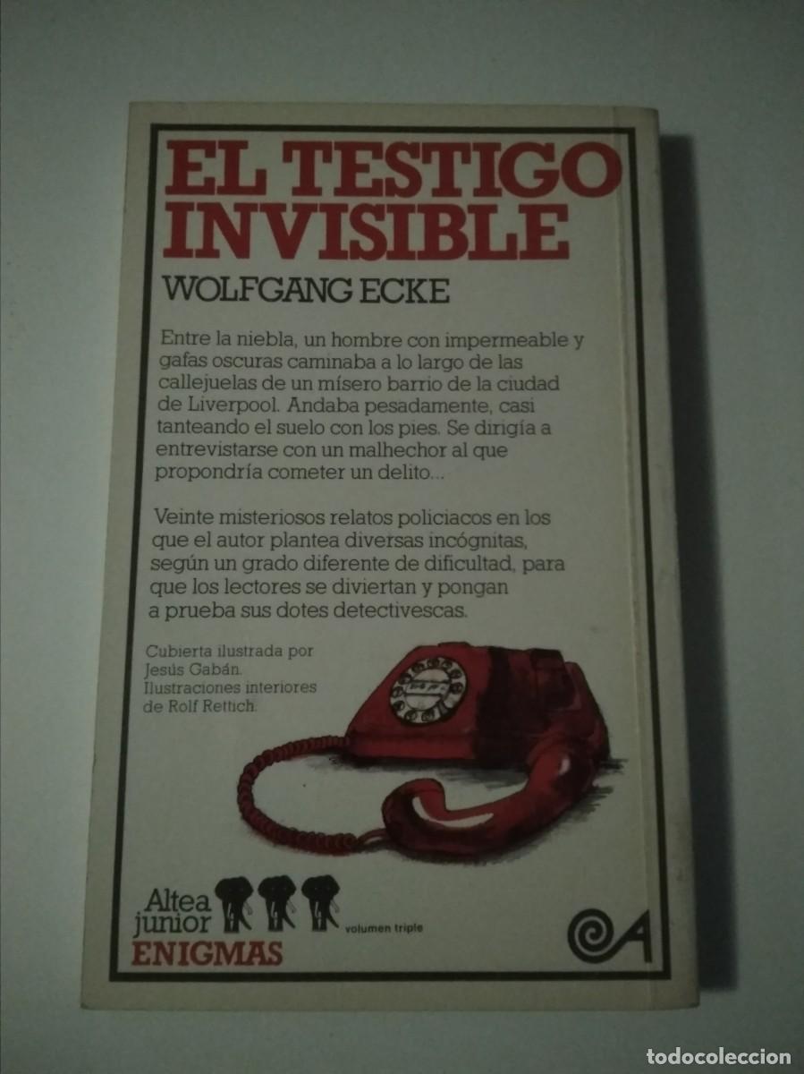 Libros de segunda mano: Libro El testigo invisible - Wolfgang Ecke - Foto 2
