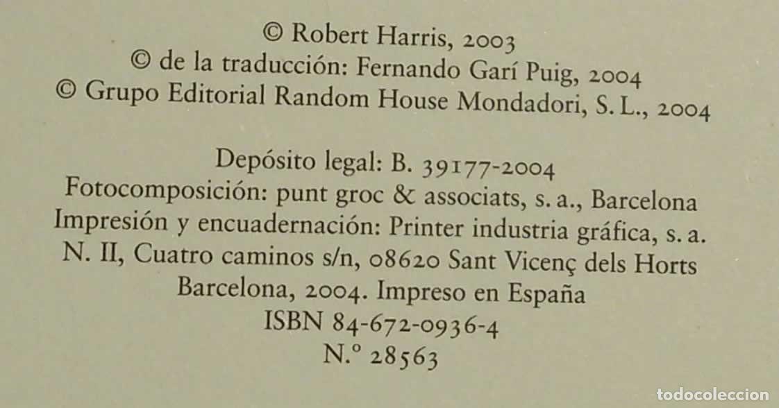Libros de segunda mano: Libro &rdquo;Pompeya&rdquo;, Robert Harris, 2004 - Foto 5
