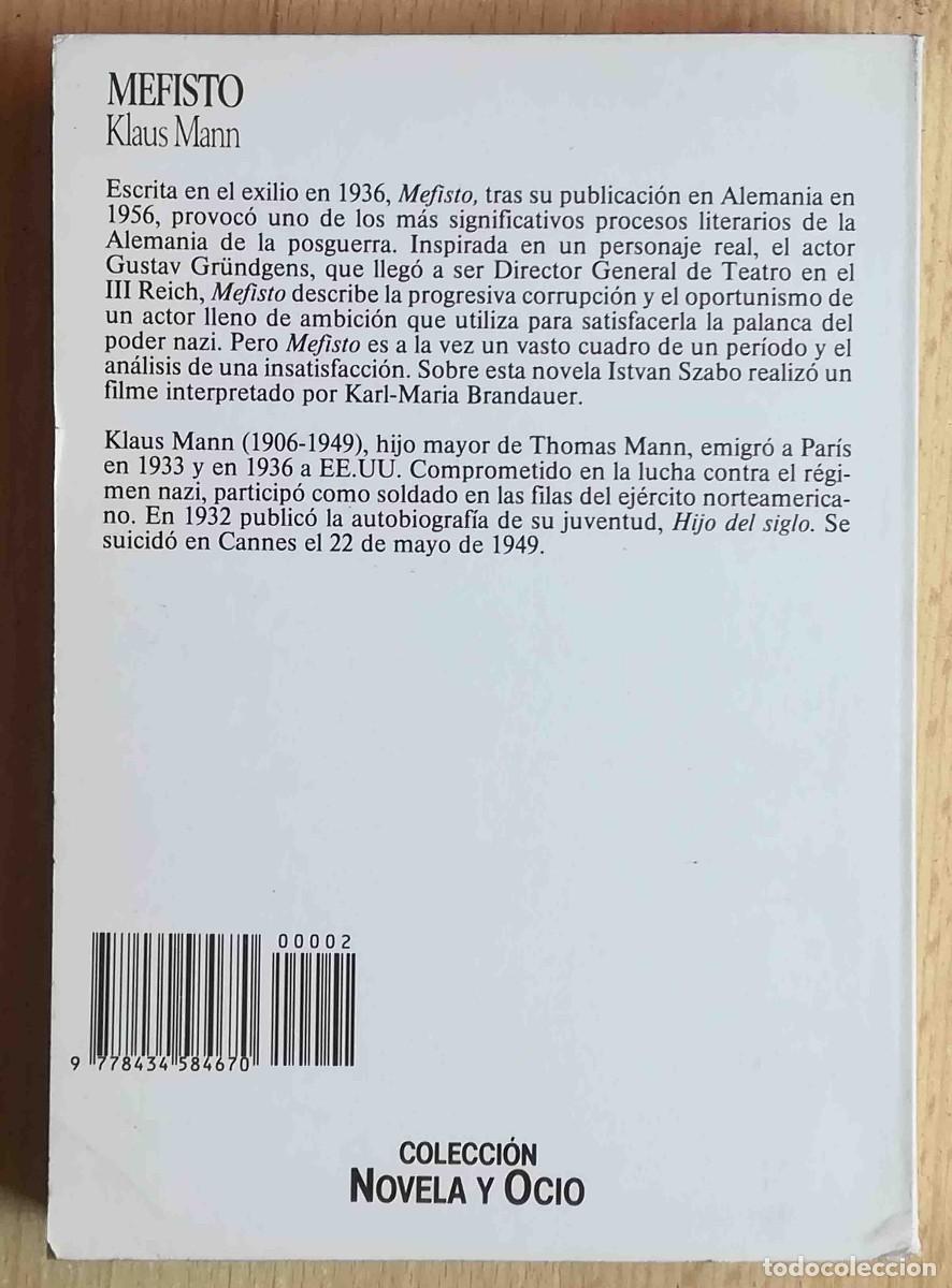 Libros de segunda mano: Mefisto (Klaus Mann) Salvat - Foto 2