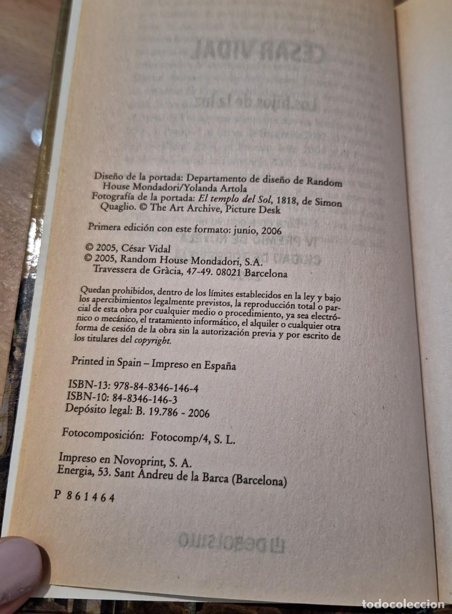 Libros de segunda mano: C&eacute;sar Vidal Libro los hijos de la luz - Foto 6